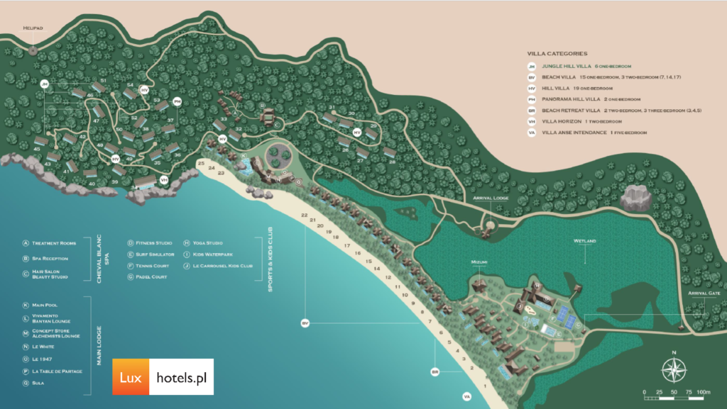 Cheval Blan Seychelles mapa